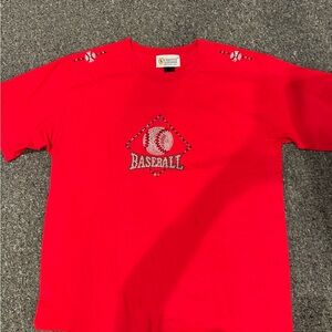 Christine Alexander Red Baseball Tee